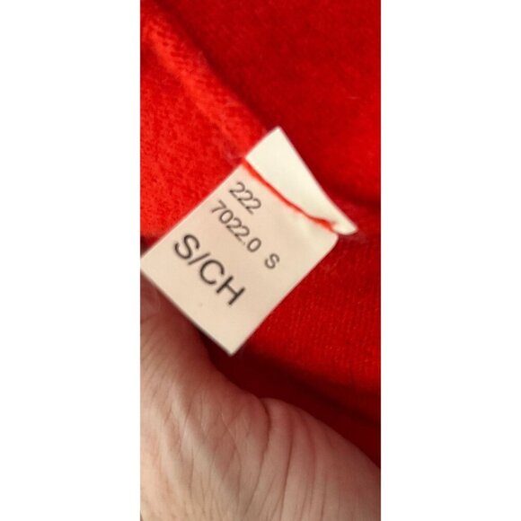 United Colors Of Benetton Merino Wool Red Turtleneck Knit Sweater Womens Small - Picture 6 of 8